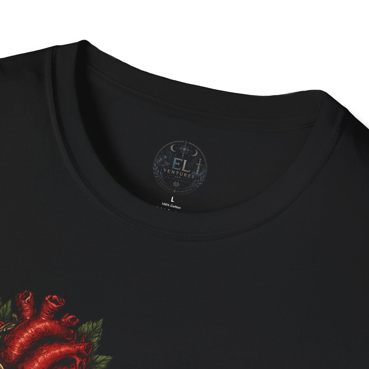 Guard Your Peace Heart graphic T-Shirt | anatomical heart, rose, lock