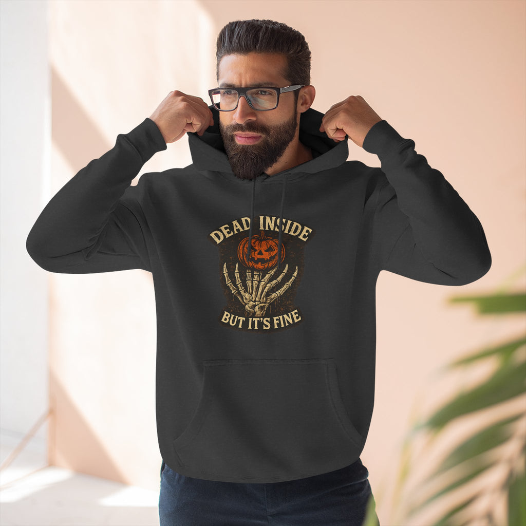 Hoodie — 'Dead Inside But It's Fine' Pumpkin Patch Goth Pullover