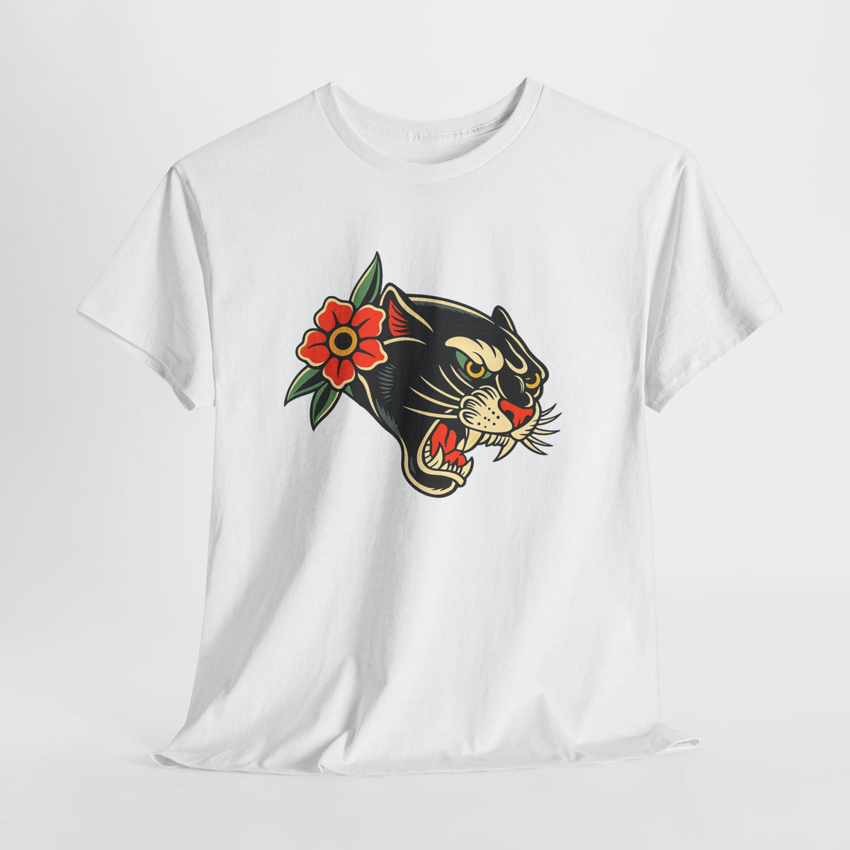 Vintage Black Panther Tattoo Shirt Traditional Panther Graphic Tee Retro Tattoo Style Unisex Streetwear Alternative Fashion Tee