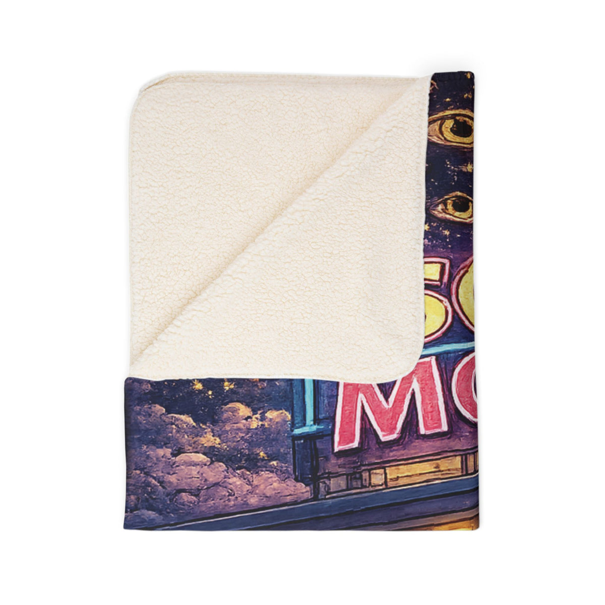 Insomnia Motel sheep pattern Fleece Sherpa Blanket | can't sleep can't stop thinking