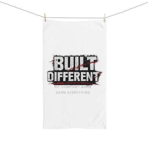 Built Different Hand Towel Motivational Bathroom Decor Hustle Mindset Gift No Comfort Zone Earn Everything Towel