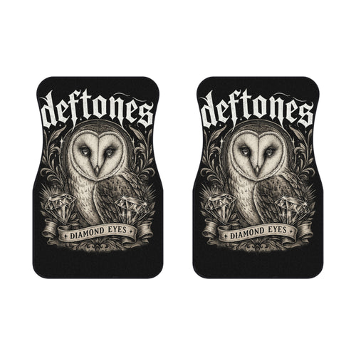 Deftones Inspired Diamond Eyes Car Floor Mats Gothic Owl Alternative Car Accessories Dark Aesthetic Vehicle Interior Decor