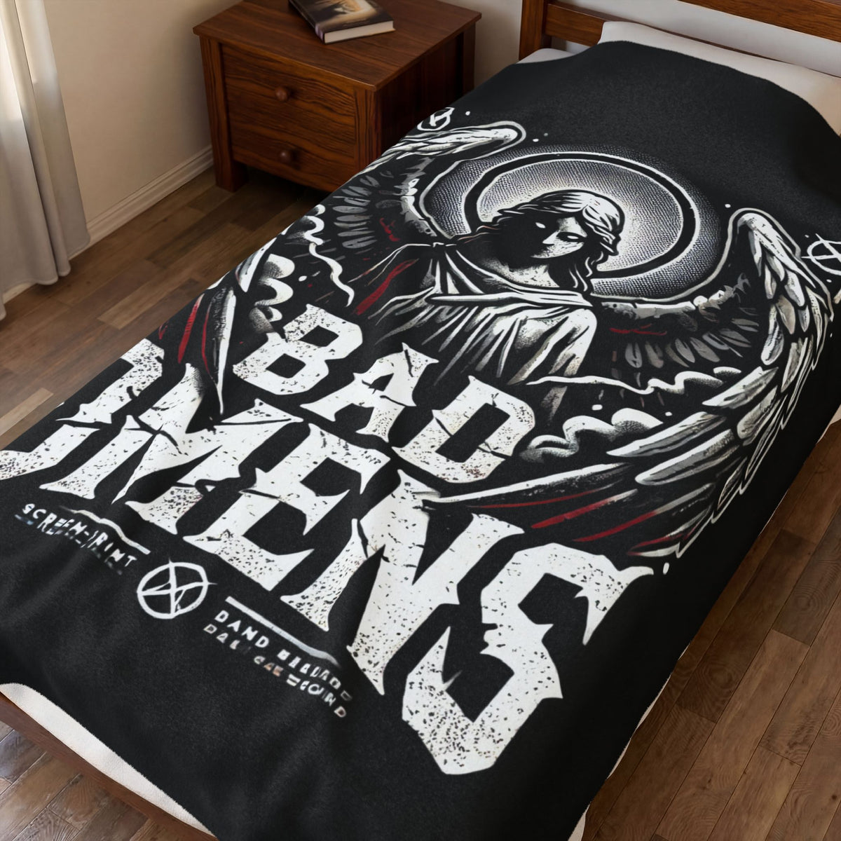 Gothic Angel Blanket Dark Aesthetic Throw Blanket Metal Style Plush Blanket Cozy Gothic Decor Alternative Home Blanket Gift