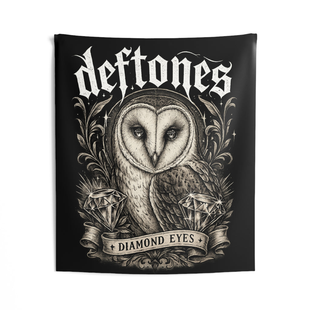 Deftones Diamond Eyes Tapestry Gothic Owl Wall Hanging Alternative Room Decor Dark Aesthetic Bedroom Dorm Music Room Tapestry