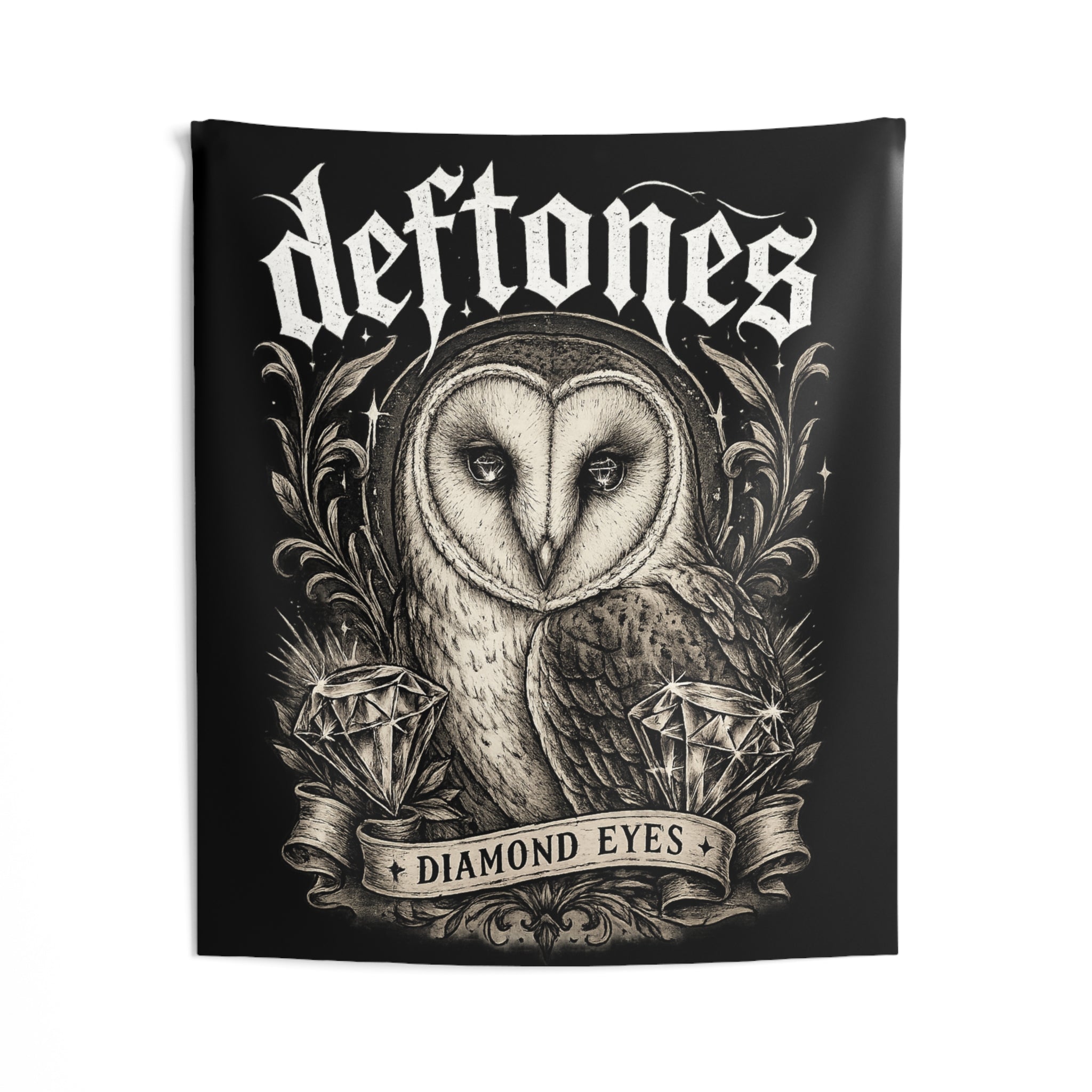 Deftones Diamond Eyes Tapestry Gothic Owl Wall Hanging Alternative Room Decor Dark Aesthetic Bedroom Dorm Music Room Tapestry
