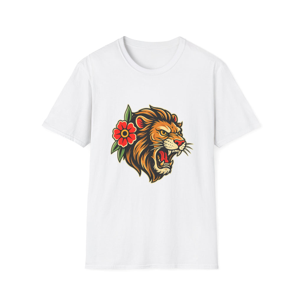 Lion Graphic T Shirt Tattoo Inspired Lion Tee Streetwear Shirt Lion Head Graphic Tee Alternative Fashion Unisex Biker Shirt