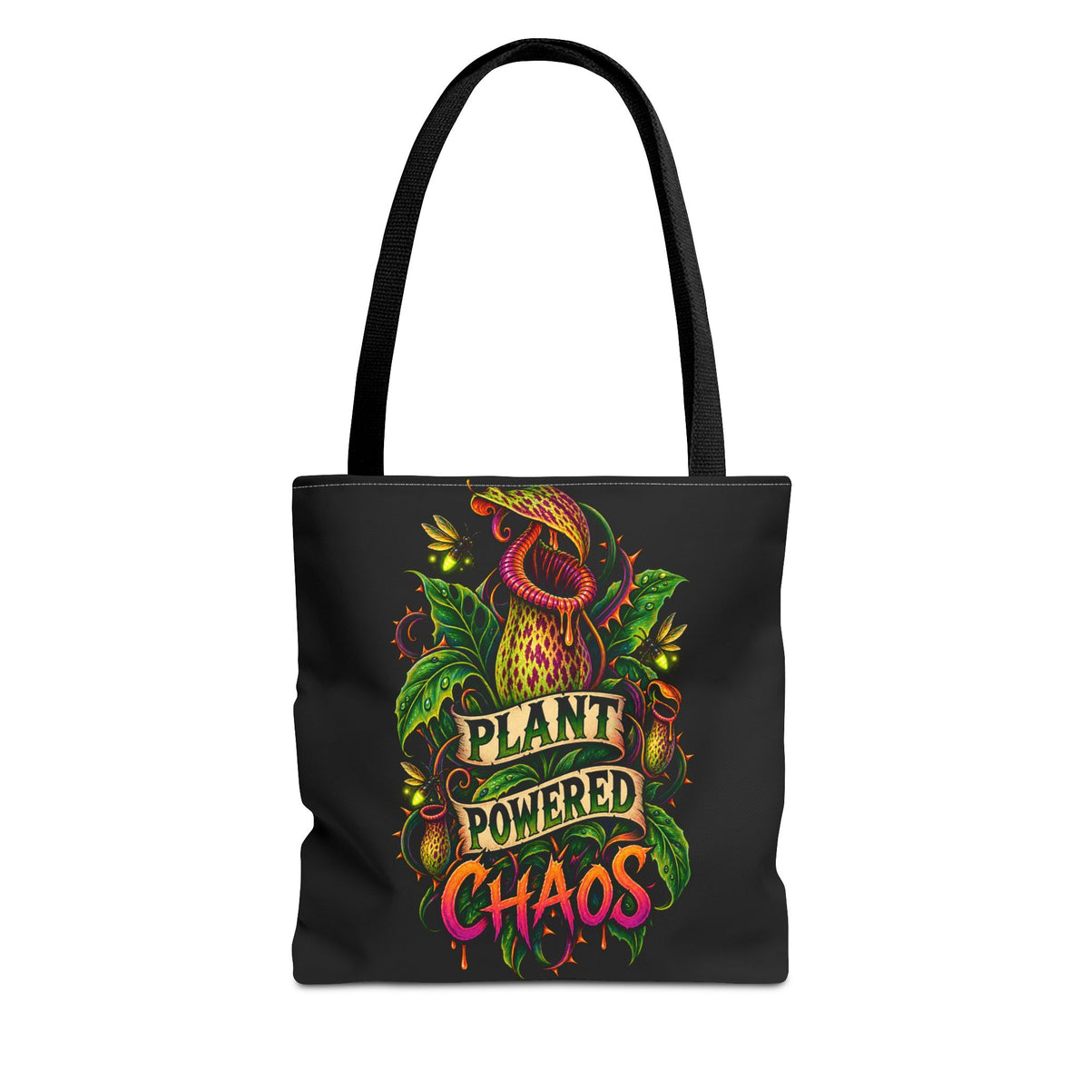 Plant Powered Chaos Tote Bag | Carnivorous Pitcher Plant Illustration