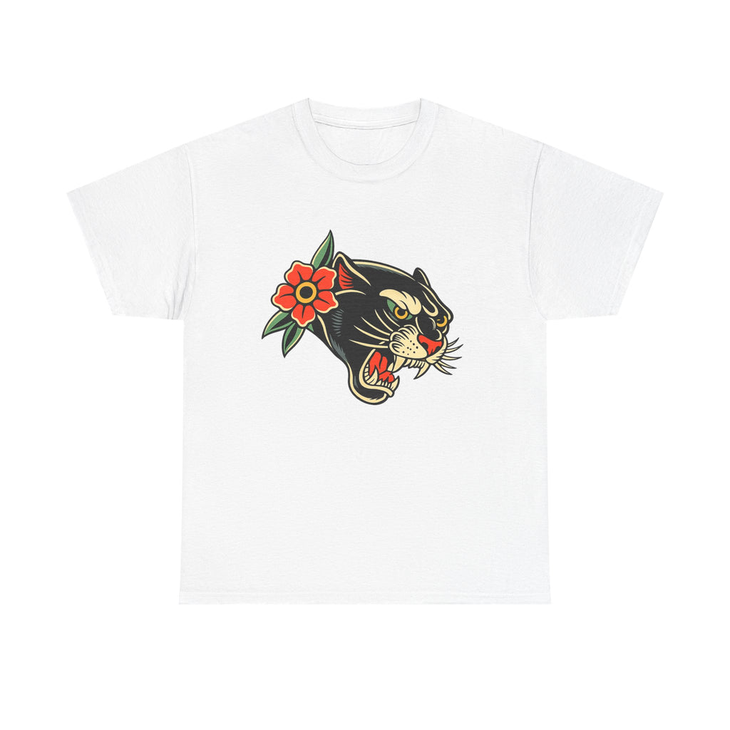 Vintage Black Panther Tattoo Shirt Traditional Panther Graphic Tee Retro Tattoo Style Unisex Streetwear Alternative Fashion Tee