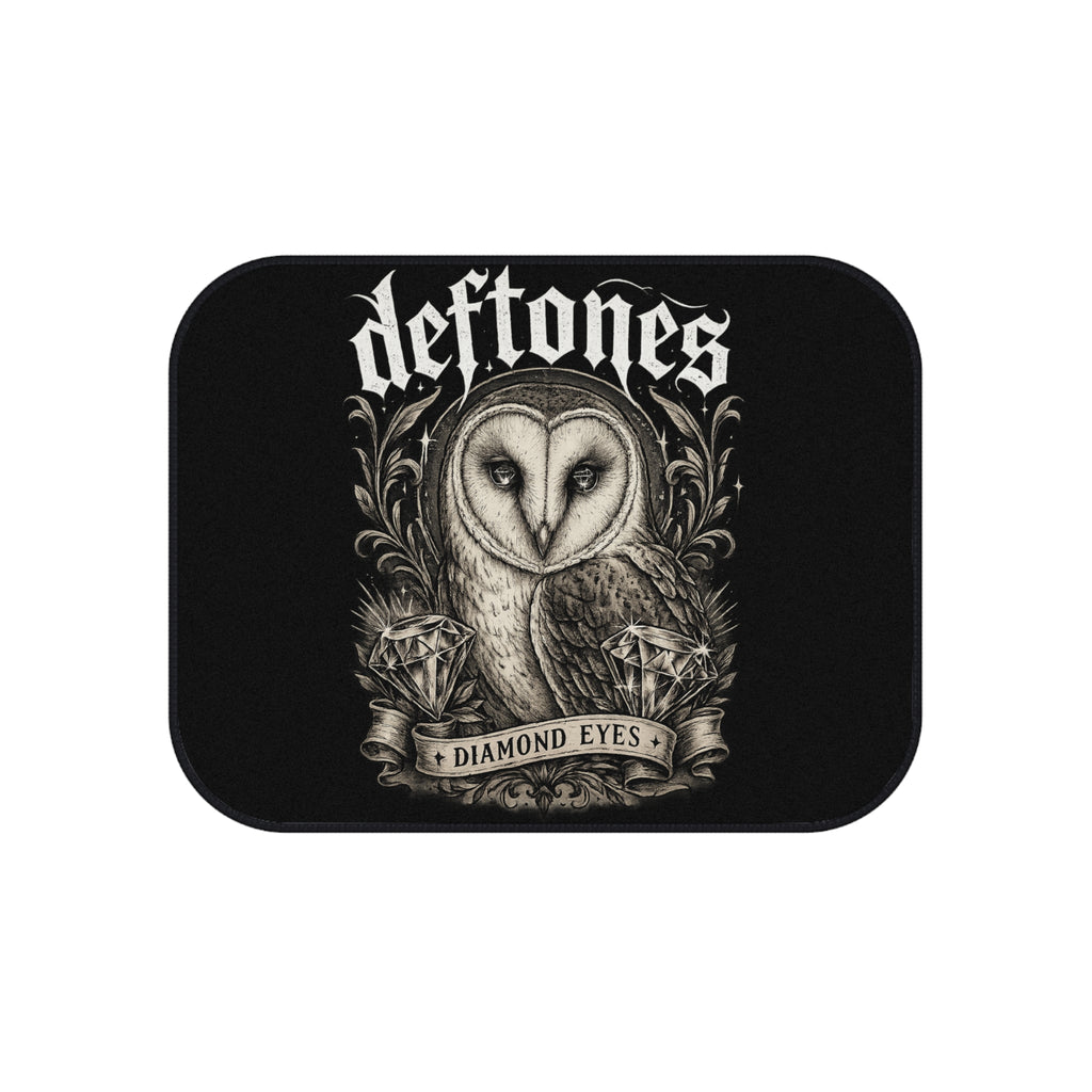Deftones Inspired Diamond Eyes Rear Car Floor Mats Gothic Owl Alternative Car Accessories Dark Aesthetic Vehicle Decor