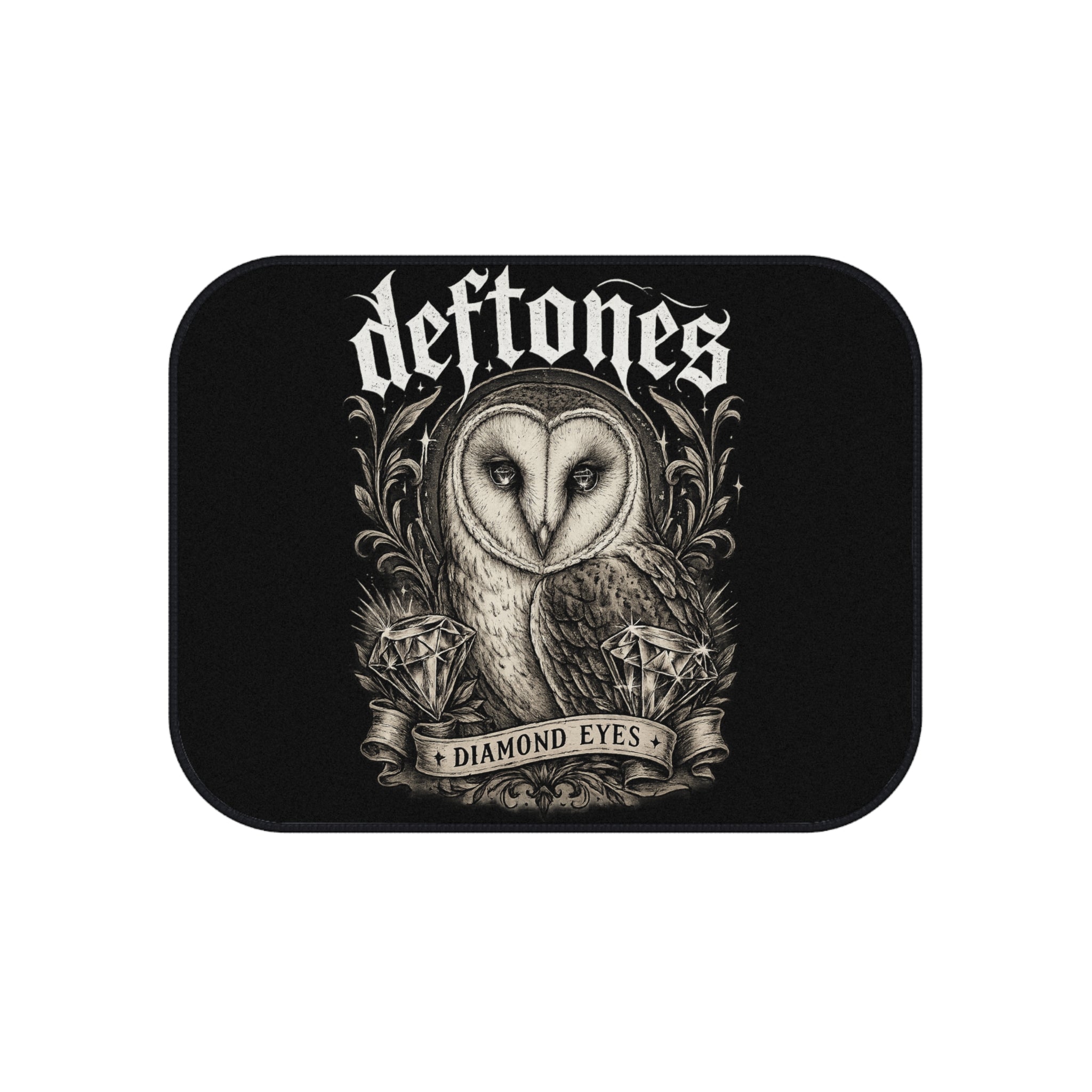 Deftones Inspired Diamond Eyes Rear Car Floor Mats Gothic Owl Alternative Car Accessories Dark Aesthetic Vehicle Decor