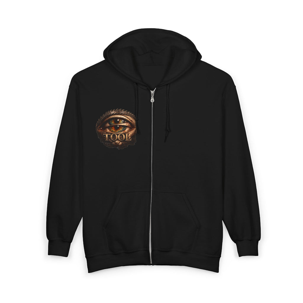 TOOL Inspired Eye Zip Hoodie Gothic Alternative Streetwear Unisex Heavy Blend Hoodie Dark Rock Aesthetic Graphic Sweatshirt