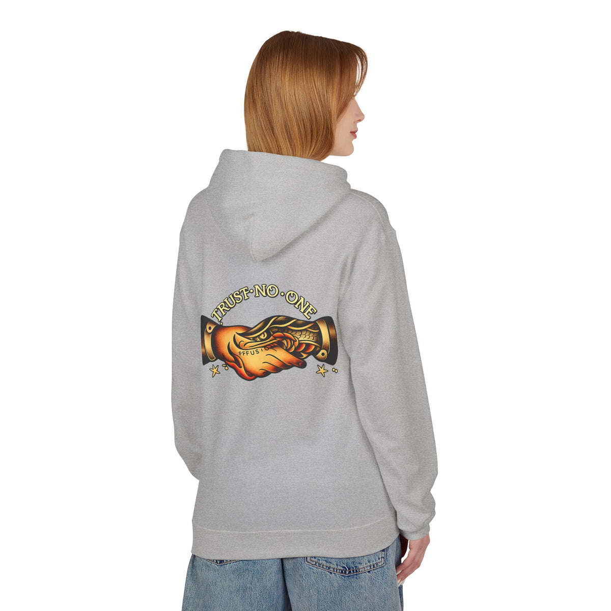 Trust No One Hoodie Tattoo Style Snake Rose Graphic Hoodie Alternative Streetwear Pullover Goth Punk Unisex Sweatshirt