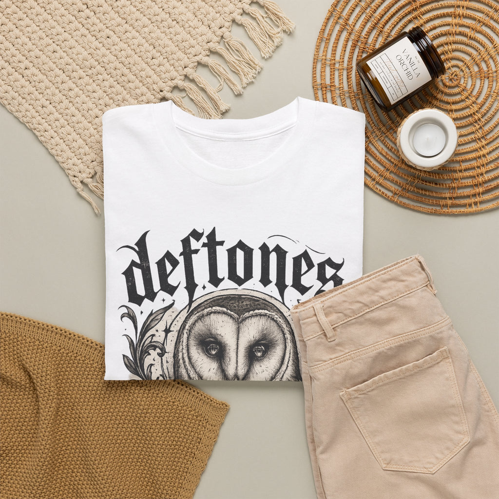 Deftones Diamond Eyes Owl Shirt Vintage Tattoo Style Band Tee Gothic Barn Owl Graphic T Shirt Alternative Streetwear Unisex Tee