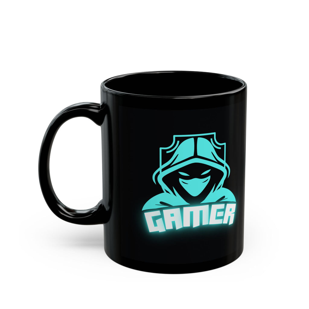 Gaming Mug 11oz Neon Gamer Design Coffee Cup Black Ceramic Gamer Mug