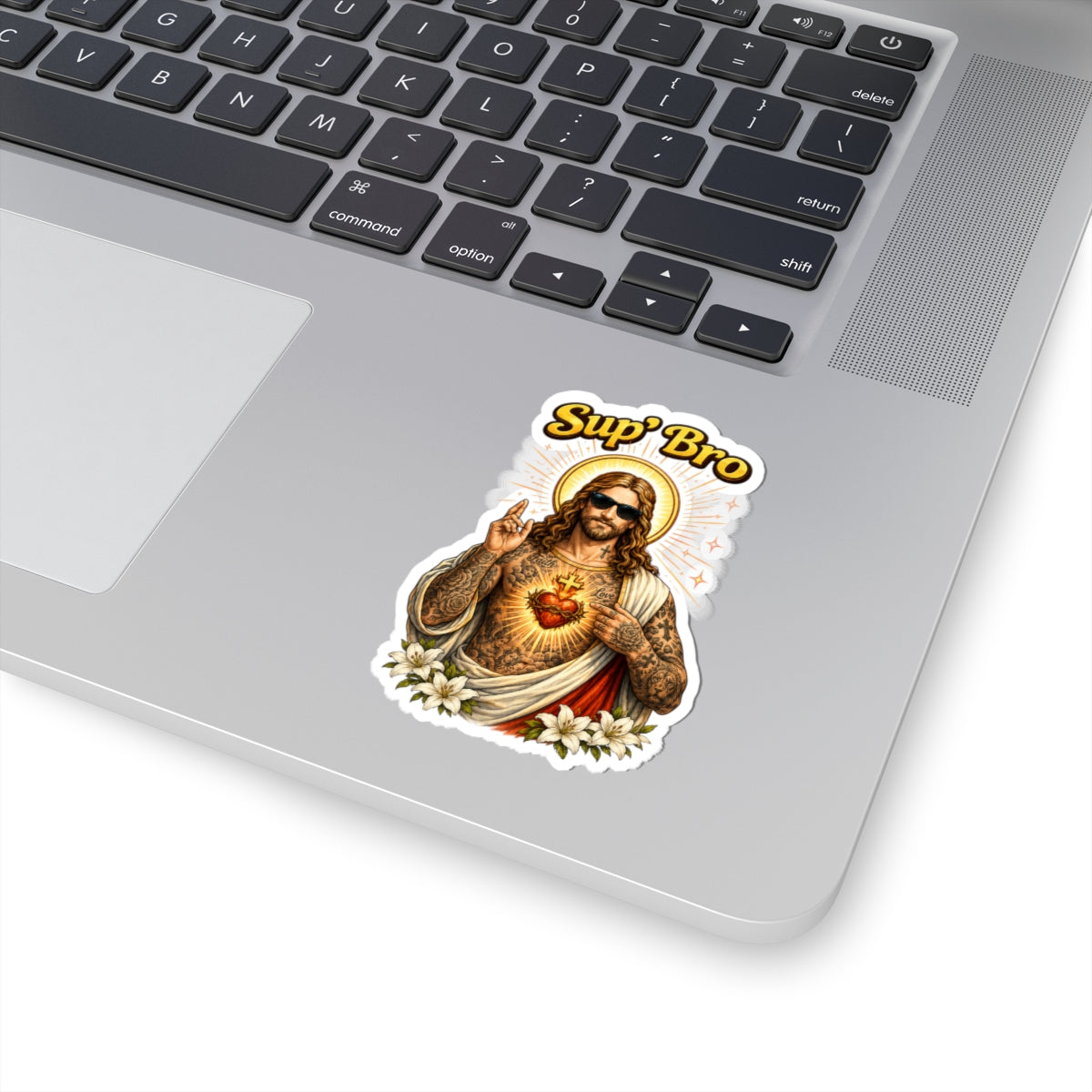 Sup Bro Jesus Sticker Funny Christian Decal Waterproof Vinyl Sticker Tattooed Jesus Laptop Sticker Faith Humor Car Decal Religious Gift