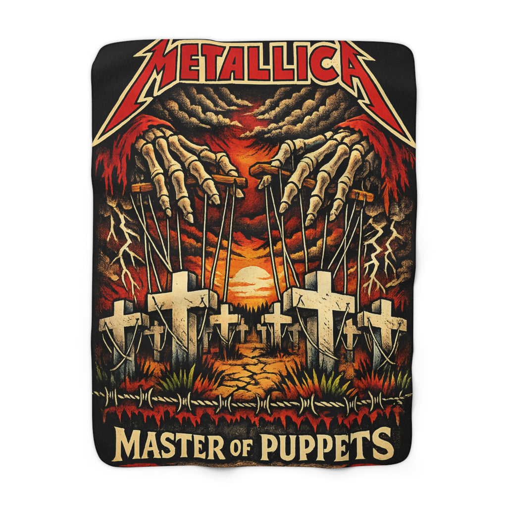 Master of Puppets Blanket Heavy Metal Throw Blanket Rock Band Inspired Fleece Blanket Gothic Home Decor Music Lover Gift Cozy Sofa Blanket