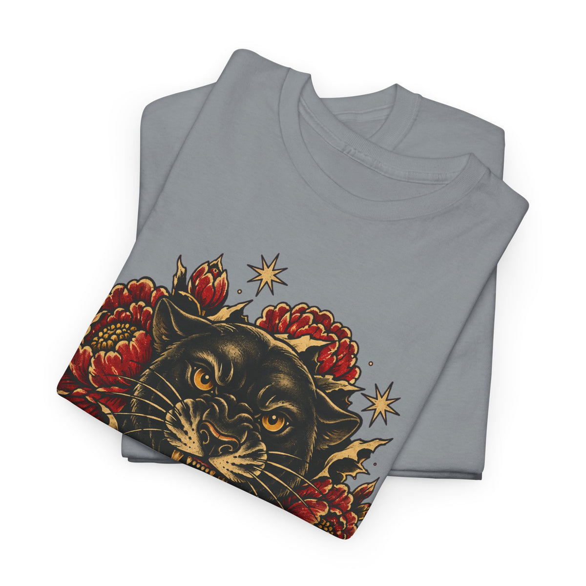 Roaring Panther with Roses T-Shirt | No Peace Without Pressure