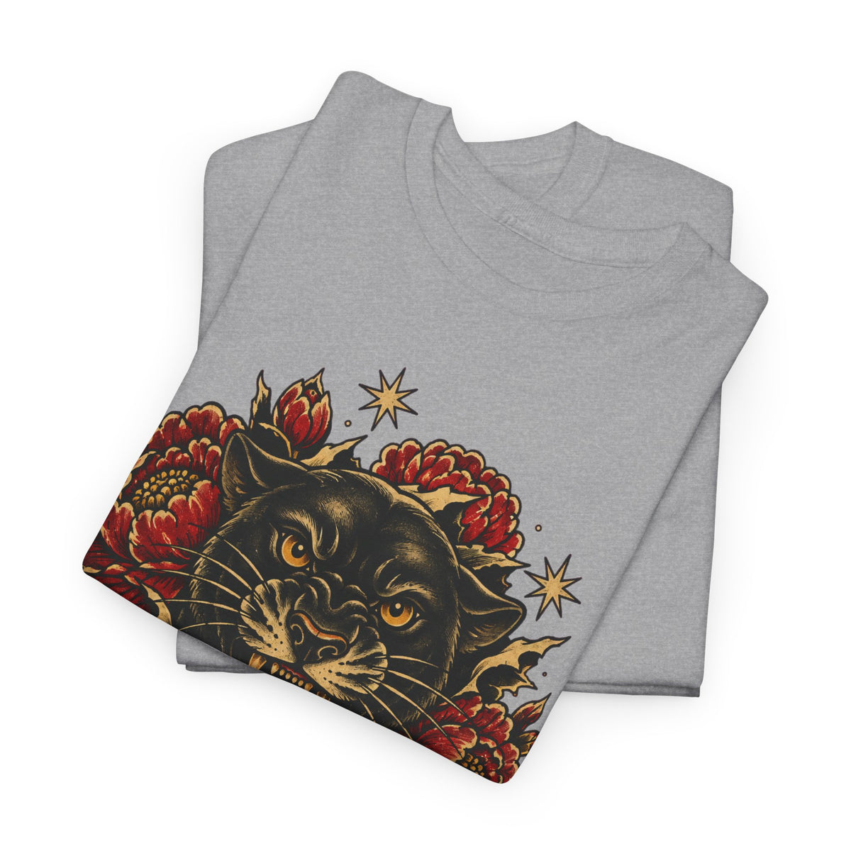 Roaring Panther with Roses T-Shirt | No Peace Without Pressure