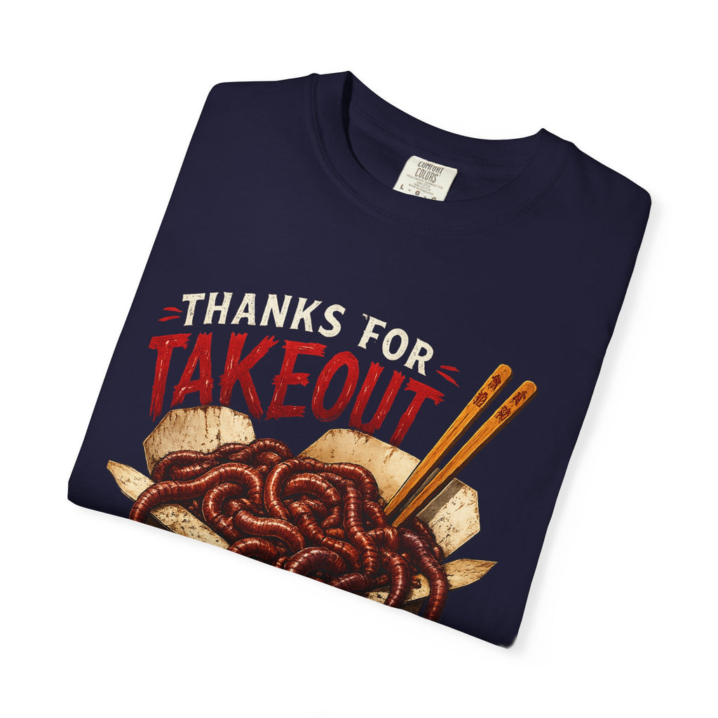 Funny Worm Takeout Shirt Extra Protein Tee Weird Graphic T Shirt Dark Humor Streetwear Vintage Style Unisex Tee Food Joke Shirt