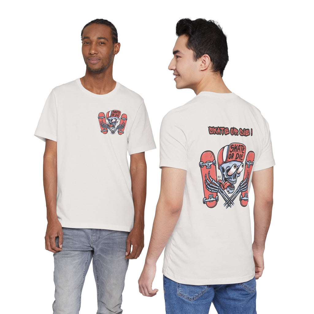 Skate Or Die Shirt Small Logo Front Skateboard Tee Skull Graphic Shirt Skater Streetwear Gift For Skaters Unisex Cotton Tee