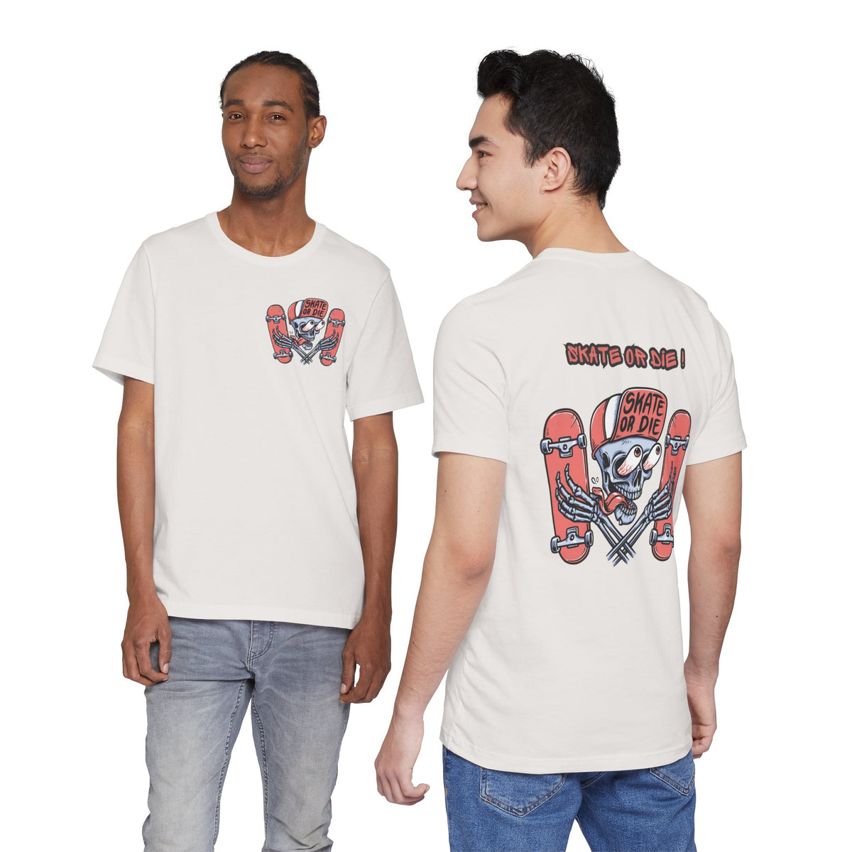 Skate Or Die Shirt Small Logo Front Skateboard Tee Skull Graphic Shirt Skater Streetwear Gift For Skaters Unisex Cotton Tee