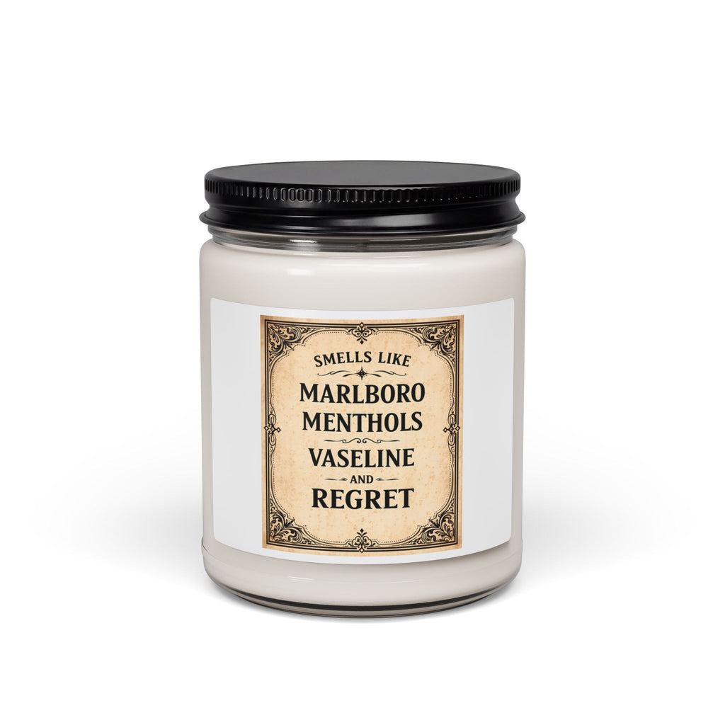 Funny Soy Candle | Smells Like Marlboro Menthols Vaseline and Regret | Adult Humor Gift | Gag Gift for Her Him | Sarcastic Candle 9oz