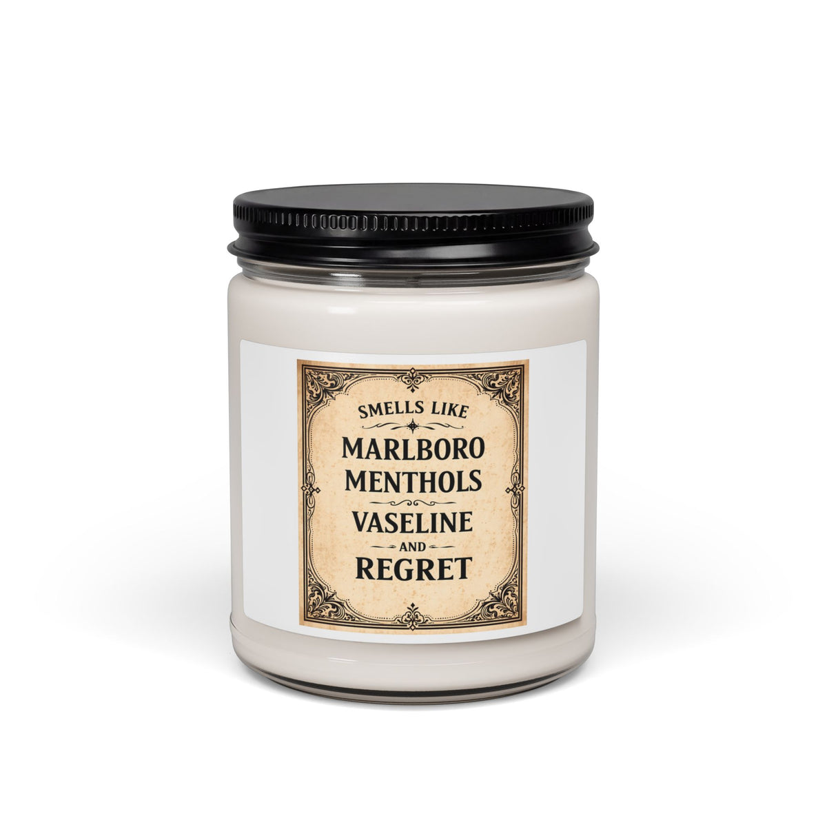 Funny Soy Candle | Smells Like Marlboro Menthols Vaseline and Regret | Adult Humor Gift | Gag Gift for Her Him | Sarcastic Candle 9oz