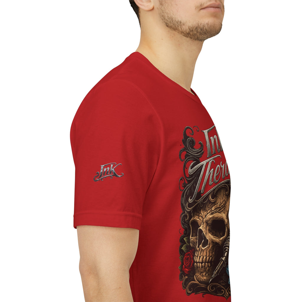 Ink Therapy Tattoo Shirt Skull Graphic Tee Gothic Streetwear Tattoo Artist Shirt Alternative Fashion Unisex Tattoo Lover T Shirt