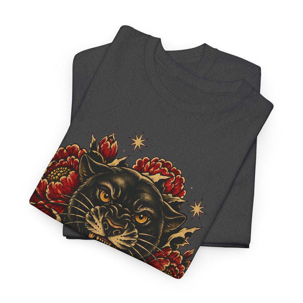 Roaring Panther with Roses T-Shirt | No Peace Without Pressure