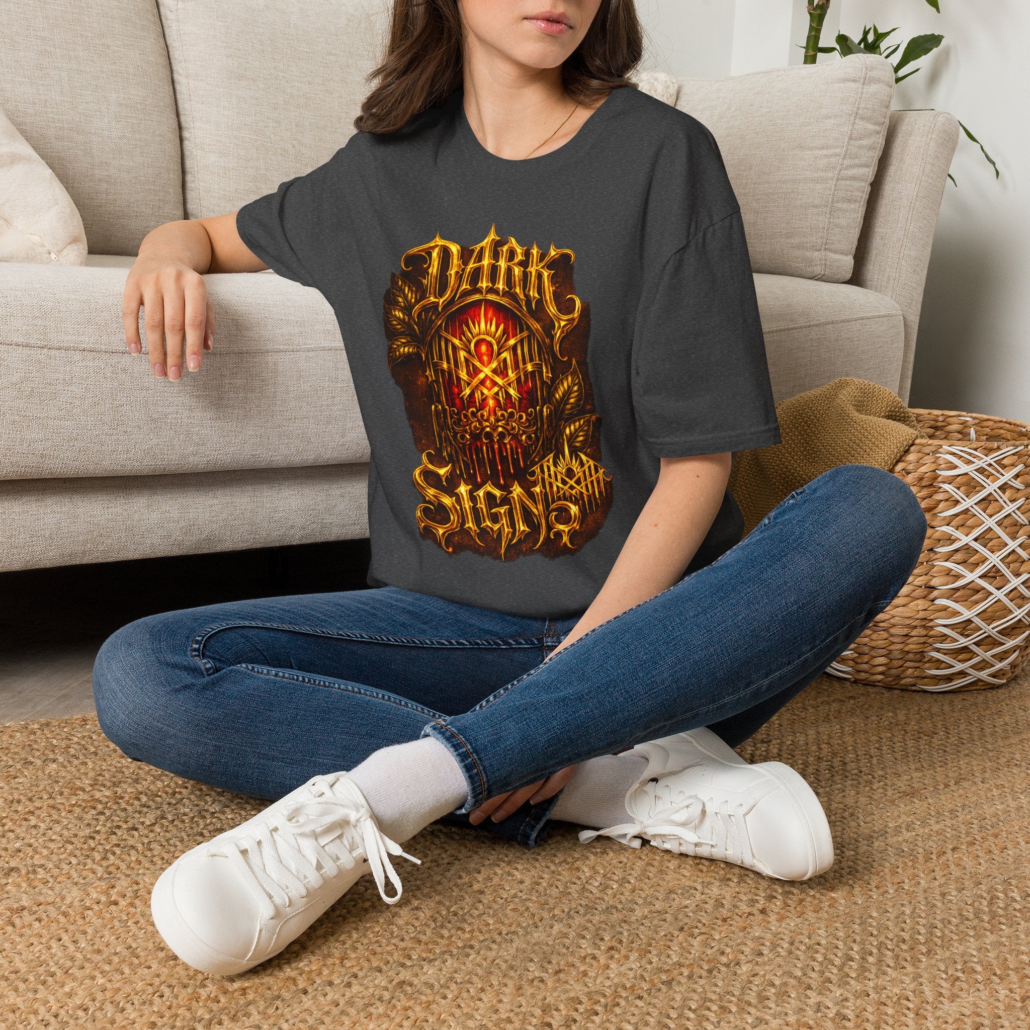 DARK SIGN Gothic Graphic T Shirt Red Alternative Streetwear Heavy Metal Aesthetic Tee Dark Fantasy Shirt Unisex Punk Grunge Apparel