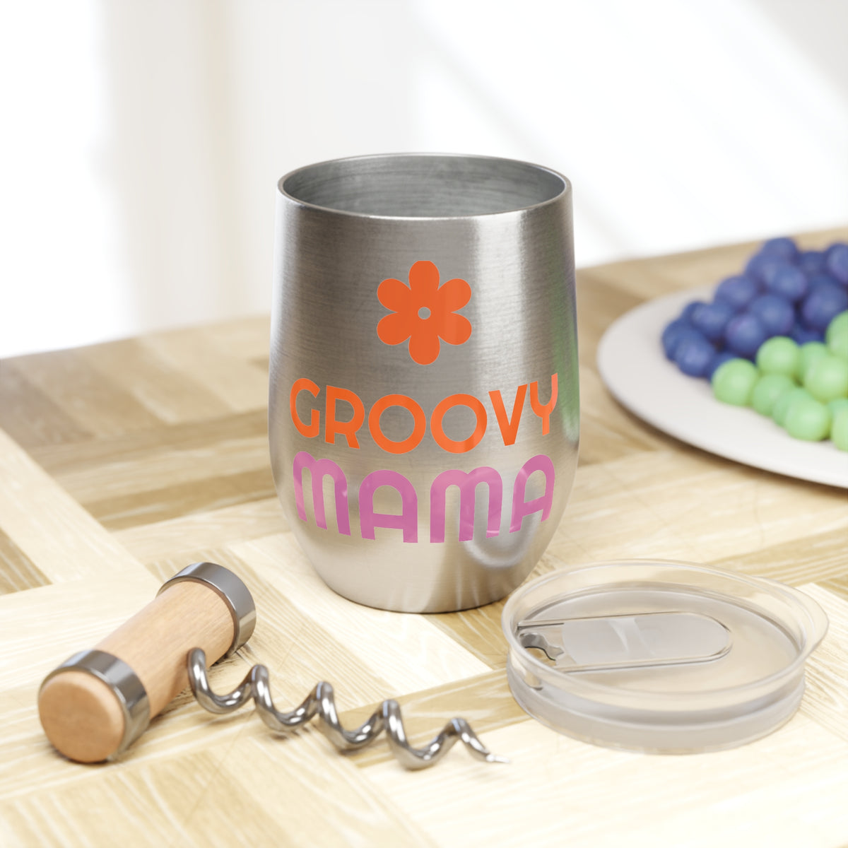 Groovy Mama Wine Tumbler Retro Mom Cup Funny Mom Gift Mothers Day Gift Cute Coffee Cup Insulated Travel Mug Groovy Style