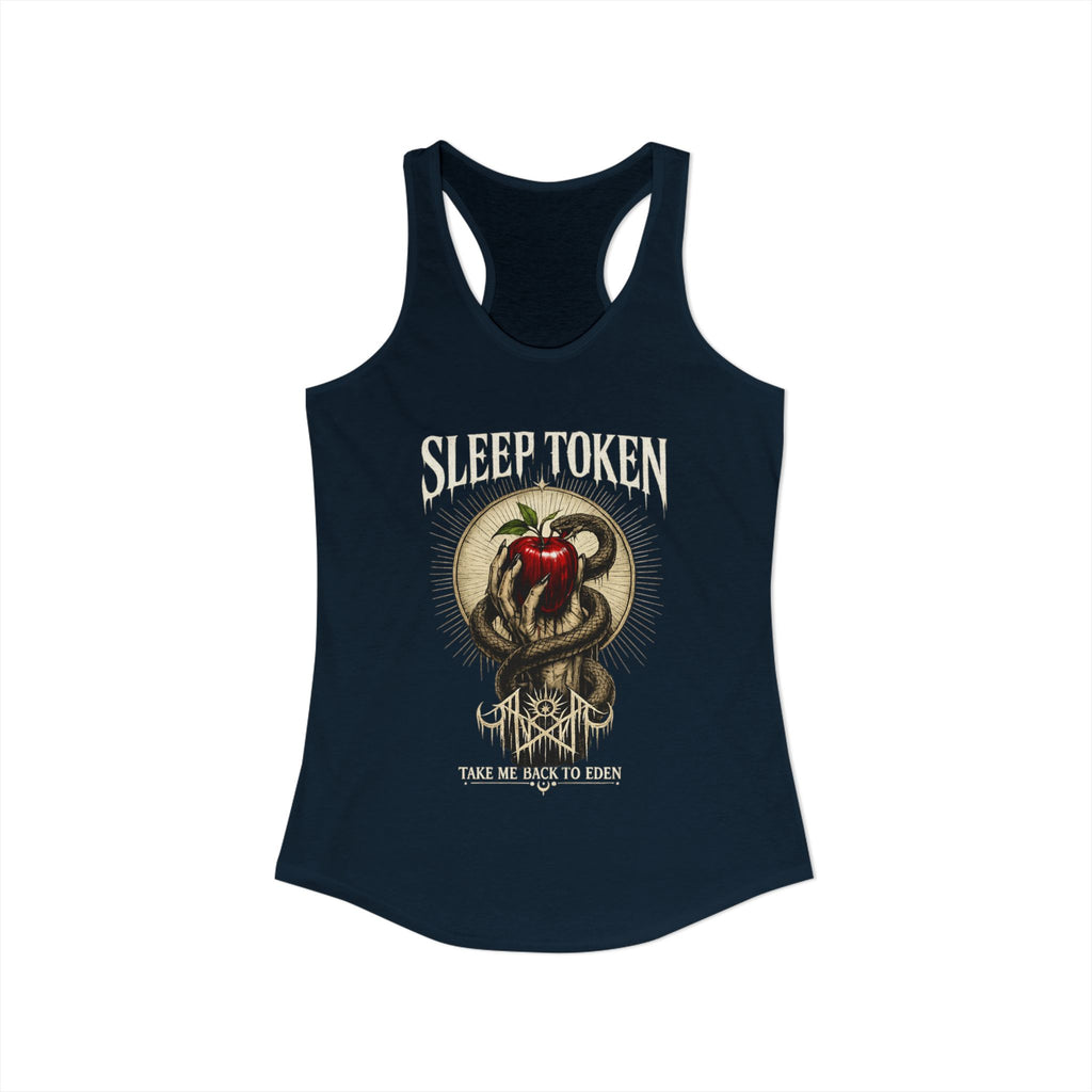 Sleep Token Inspired Womens Racerback Tank Gothic Snake Apple Graphic Shirt Alternative Concert Outfit Take Me Back To Eden Top