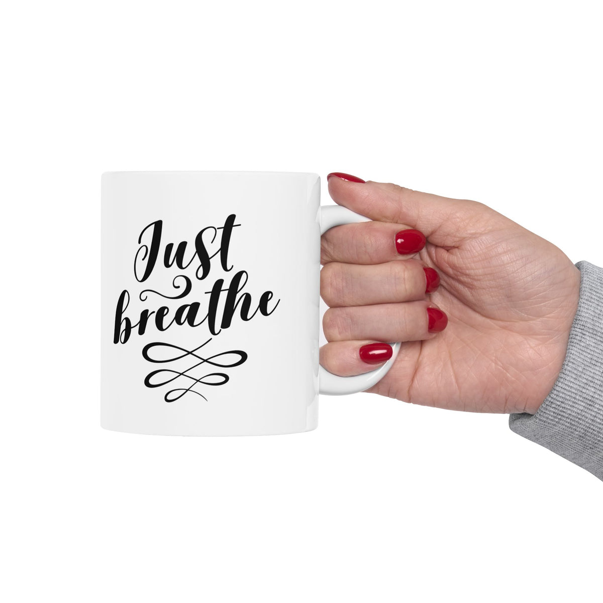 Just Breathe Inspirational Coffee Mug | Mindfulness Ceramic Mug