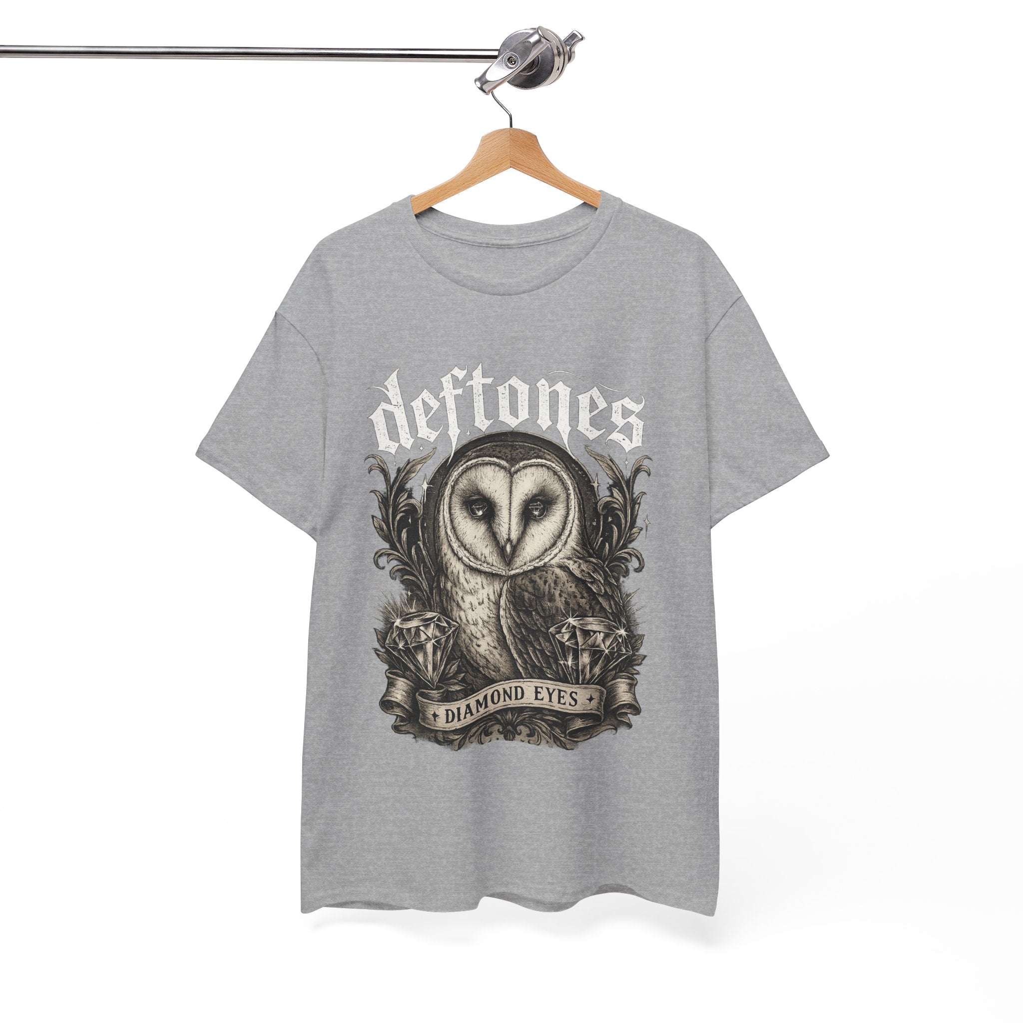 Deftones Diamond Eyes Owl Shirt Vintage Tattoo Style Band Tee Gothic Barn Owl Graphic T Shirt Alternative Streetwear Unisex Tee