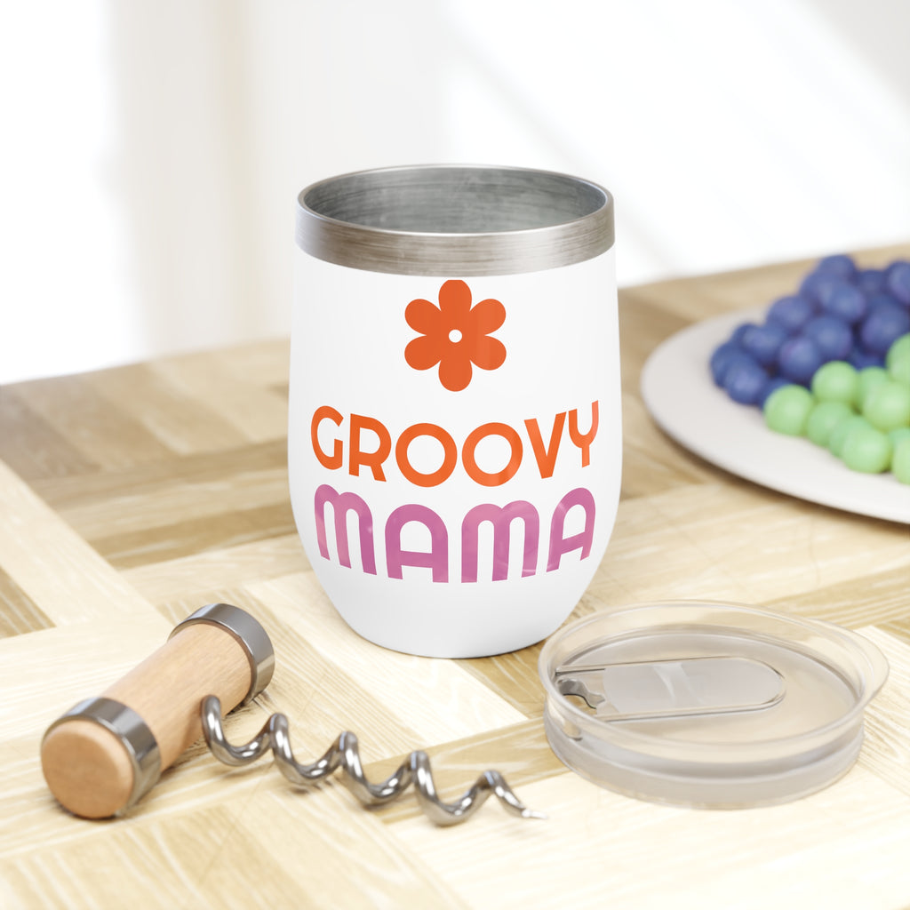 Groovy Mama Wine Tumbler Retro Mom Cup Funny Mom Gift Mothers Day Gift Cute Coffee Cup Insulated Travel Mug Groovy Style