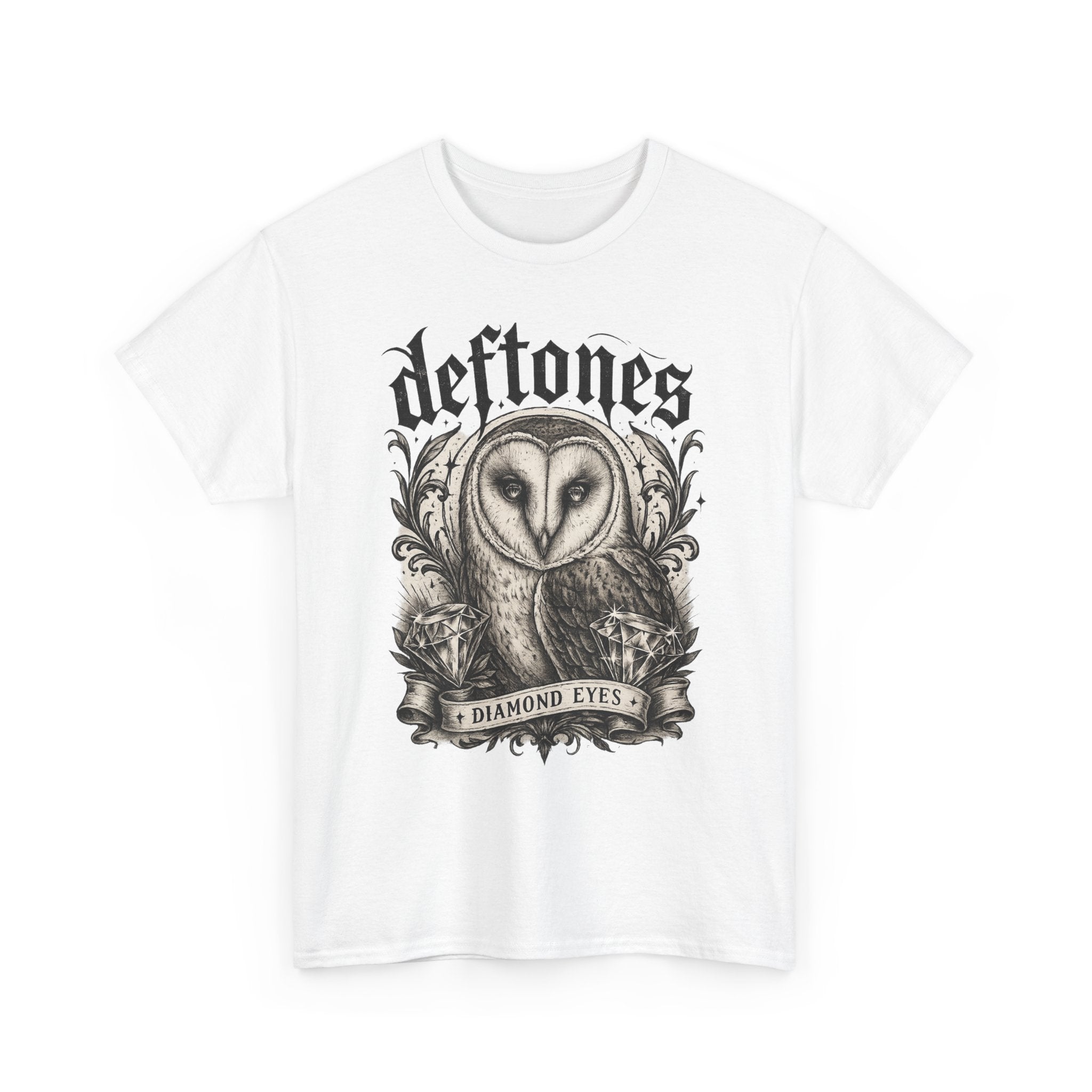 Deftones Diamond Eyes Owl Shirt Vintage Tattoo Style Band Tee Gothic Barn Owl Graphic T Shirt Alternative Streetwear Unisex Tee