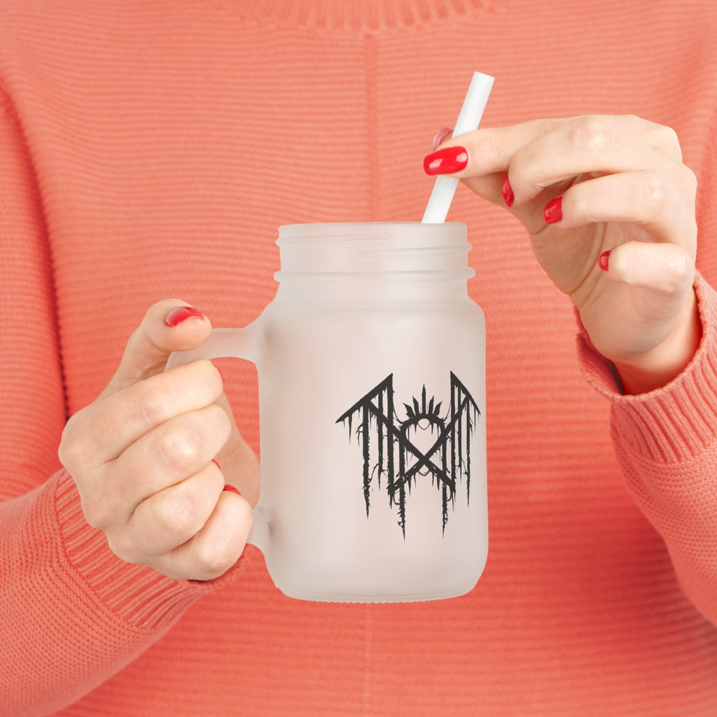 Gothic Glass Tumbler Dark Aesthetic Mason Jar Cup Alternative Drinkware Gothic Coffee Cup Emo Kitchen Decor Frosted Glass Mug