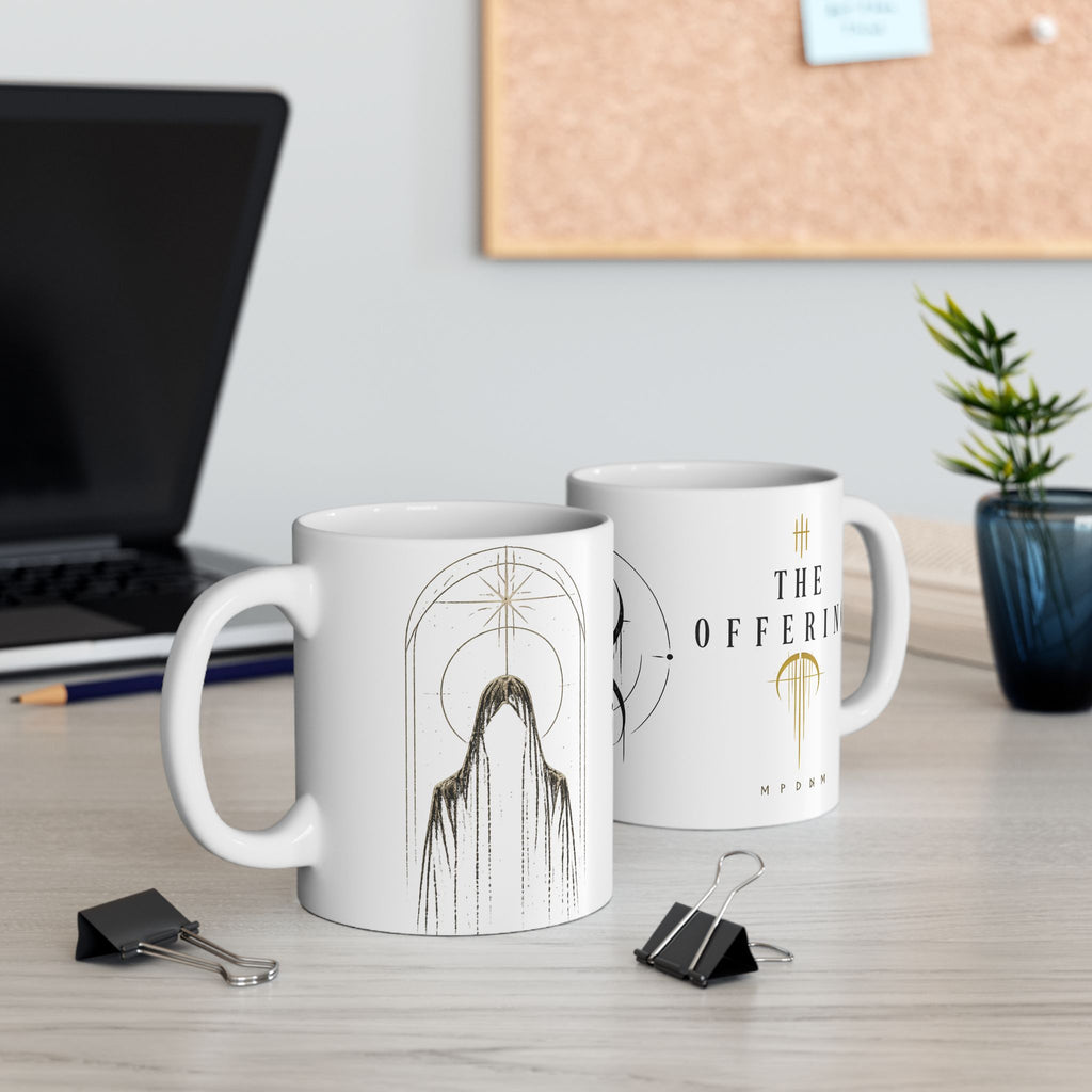 Occult Symbol Ceramic Mug — Minimalist Black Sigil Coffee Cup (11oz/15oz)