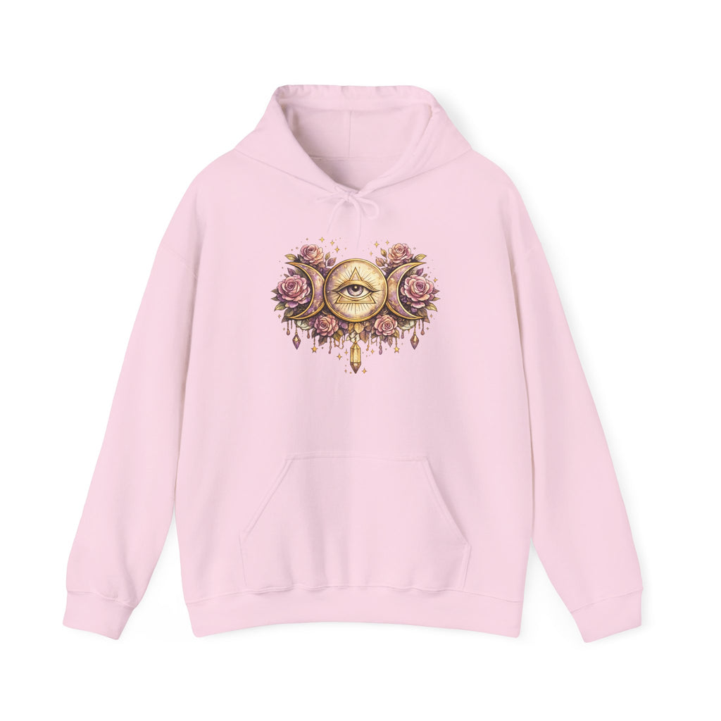 Mystical Third Eye Hoodie Celestial Moon Phase Sweatshirt Spiritual Aesthetic Hoodie Witchy Floral Pullover Boho Hoodie Cozy Sweatshirt