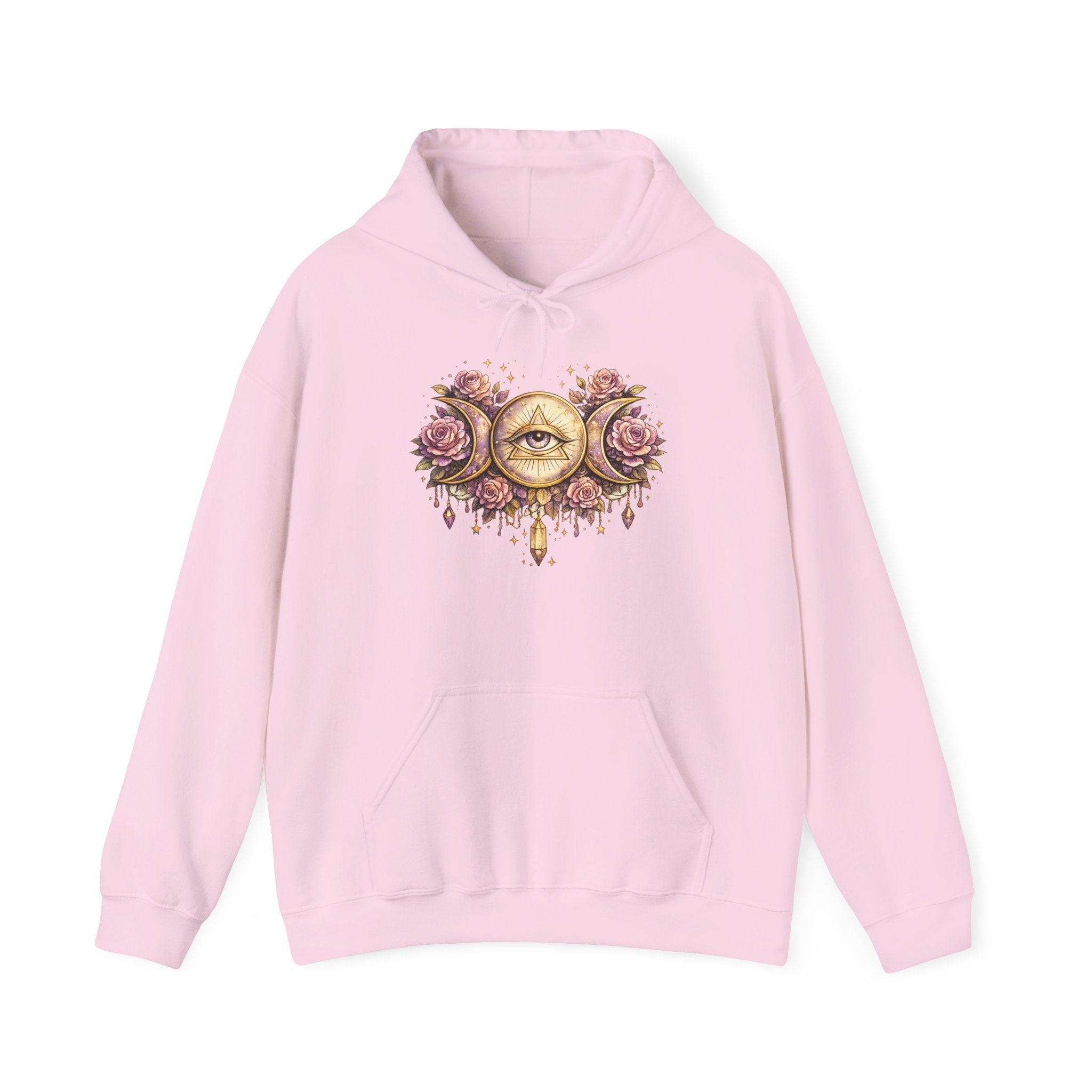 Mystical Third Eye Hoodie Celestial Moon Phase Sweatshirt Spiritual Aesthetic Hoodie Witchy Floral Pullover Boho Hoodie Cozy Sweatshirt