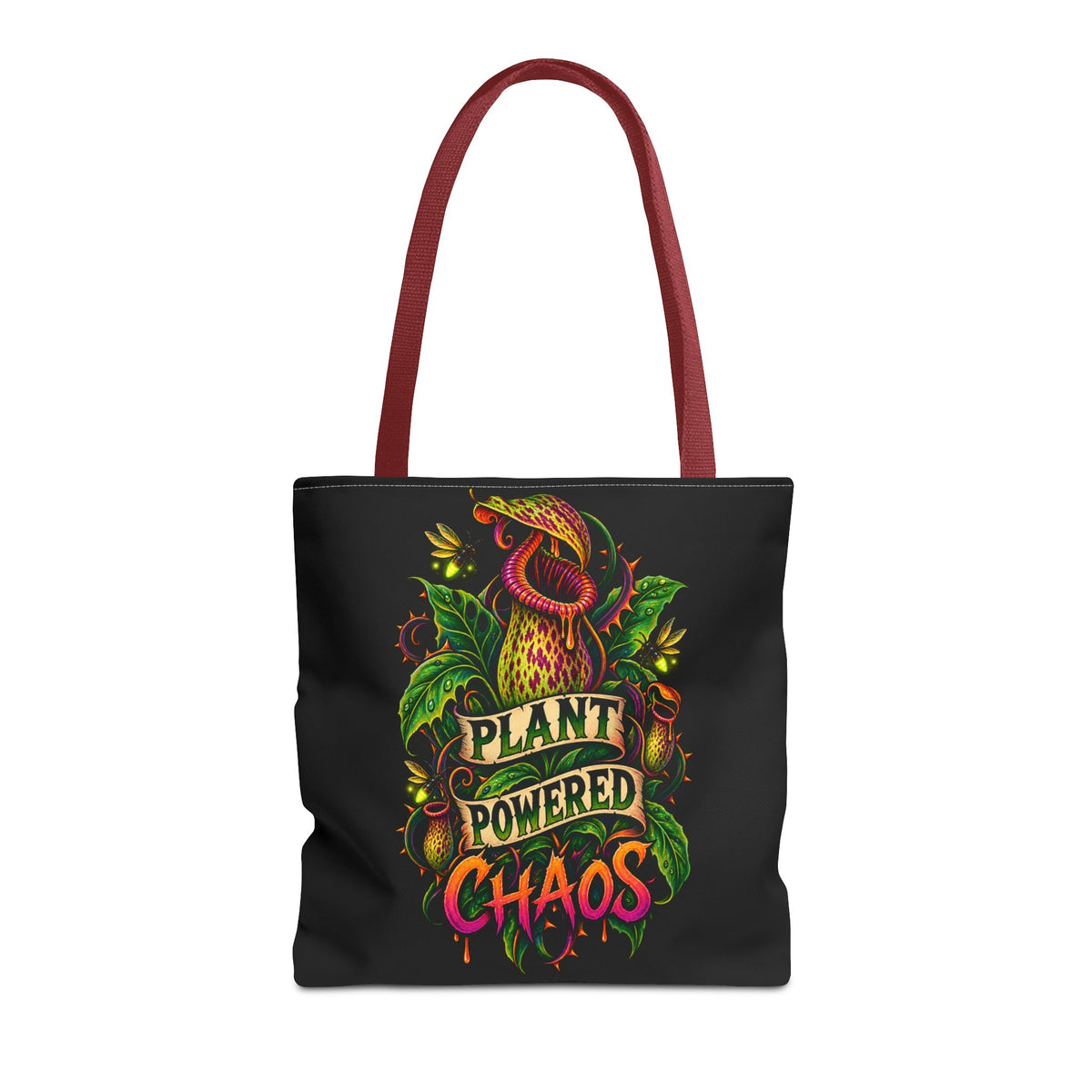 Plant Powered Chaos Tote Bag | Carnivorous Pitcher Plant Illustration