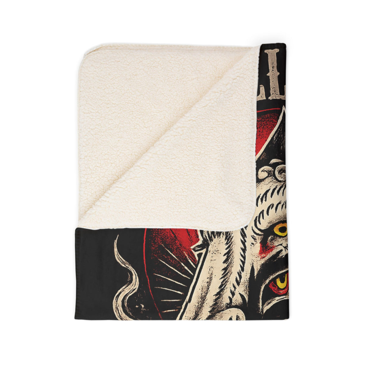 Not All Smiles Are Innocent Sherpa Blanket Gothic Wolf Throw Tattoo Style Blanket Dark Aesthetic Cozy Plush Blanket Alternative Home Decor