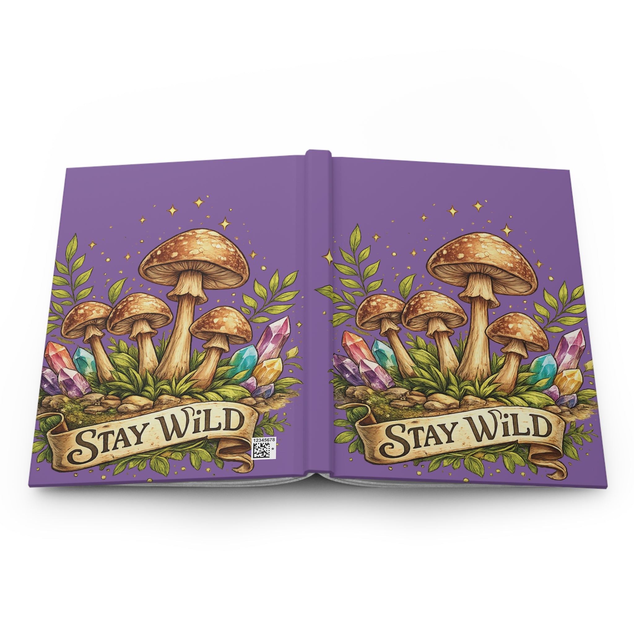 Stay Wild Mushroom Journal Cottagecore Notebook Crystal Forest Hardcover Journal Nature Lover Gift Boho Writing Journal Mushroom Lover Diary
