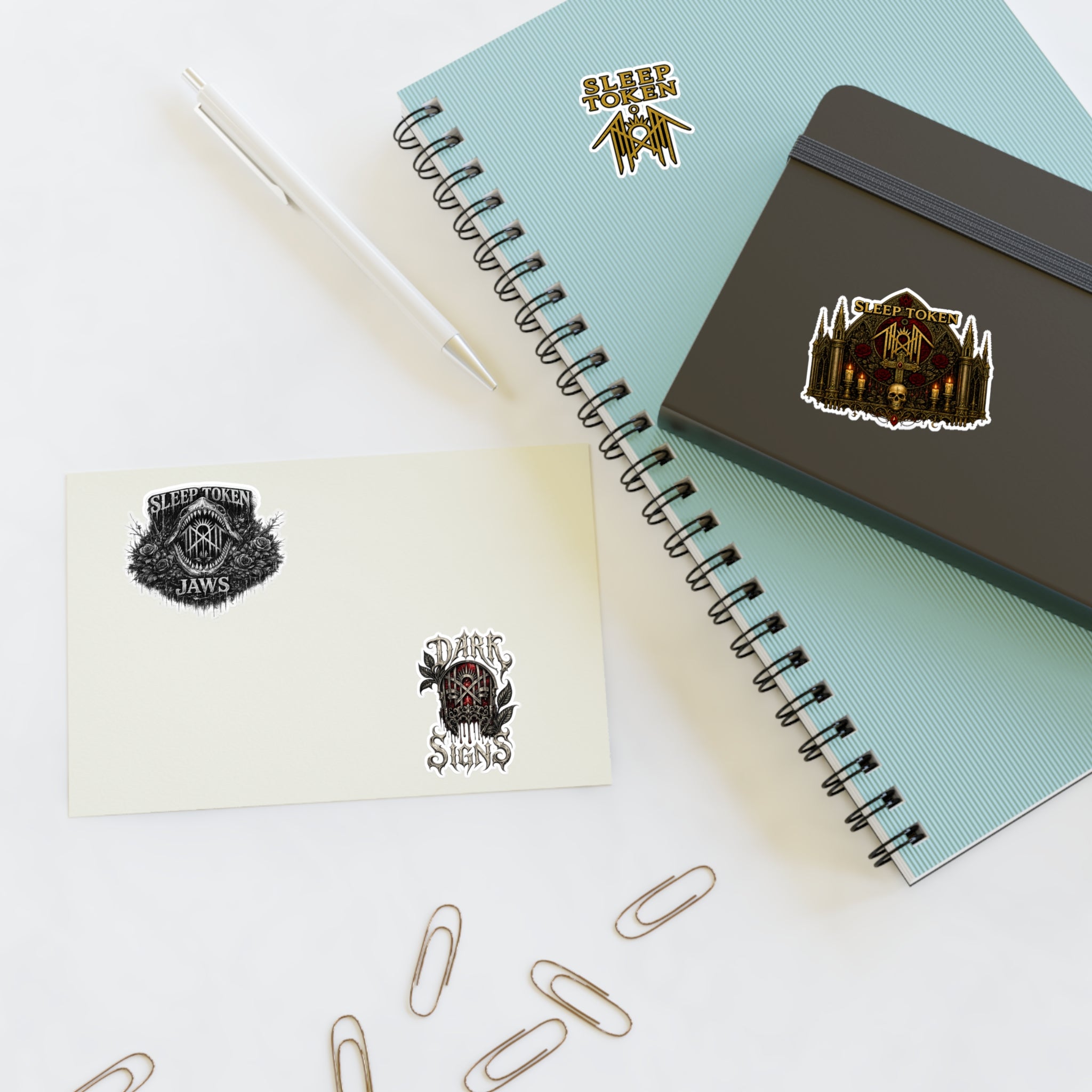 Sleep Token Inspired Die Cut Sticker Sheet | Waterproof Vinyl Stickers for Laptop Water Bottle Journal Car Decal