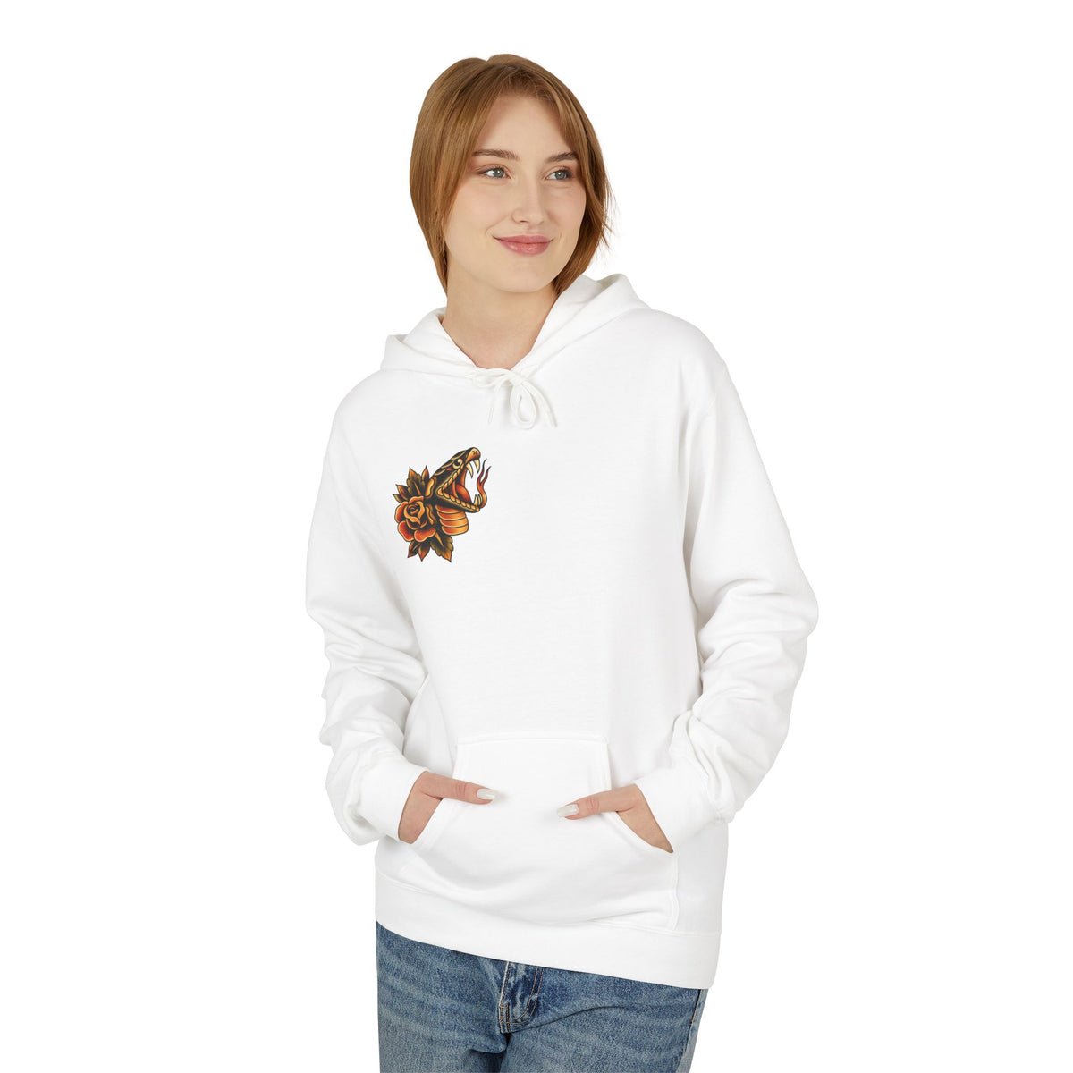 Trust No One Hoodie Tattoo Style Snake Rose Graphic Hoodie Alternative Streetwear Pullover Goth Punk Unisex Sweatshirt