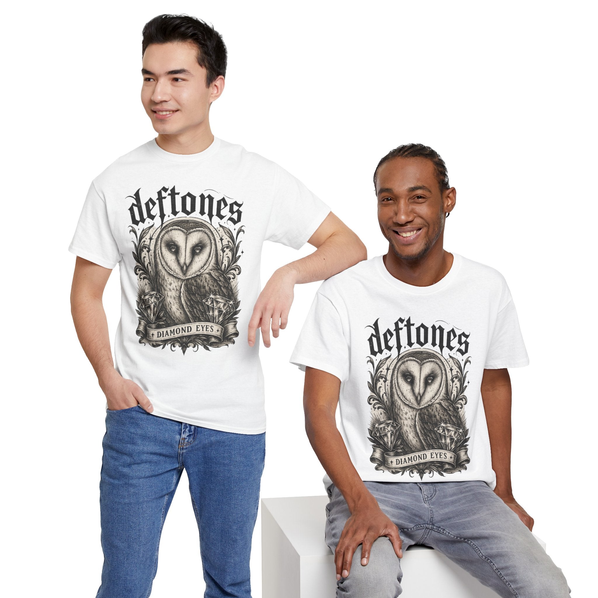 Deftones Diamond Eyes Owl Shirt Vintage Tattoo Style Band Tee Gothic Barn Owl Graphic T Shirt Alternative Streetwear Unisex Tee