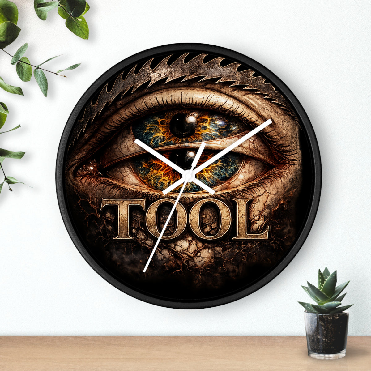 TOOL Inspired Eye Wall Clock 10 Inch Dark Aesthetic Clock Prog Rock Wall Decor Gothic Eye Clock Alternative Room Decor Gift for Music Fans
