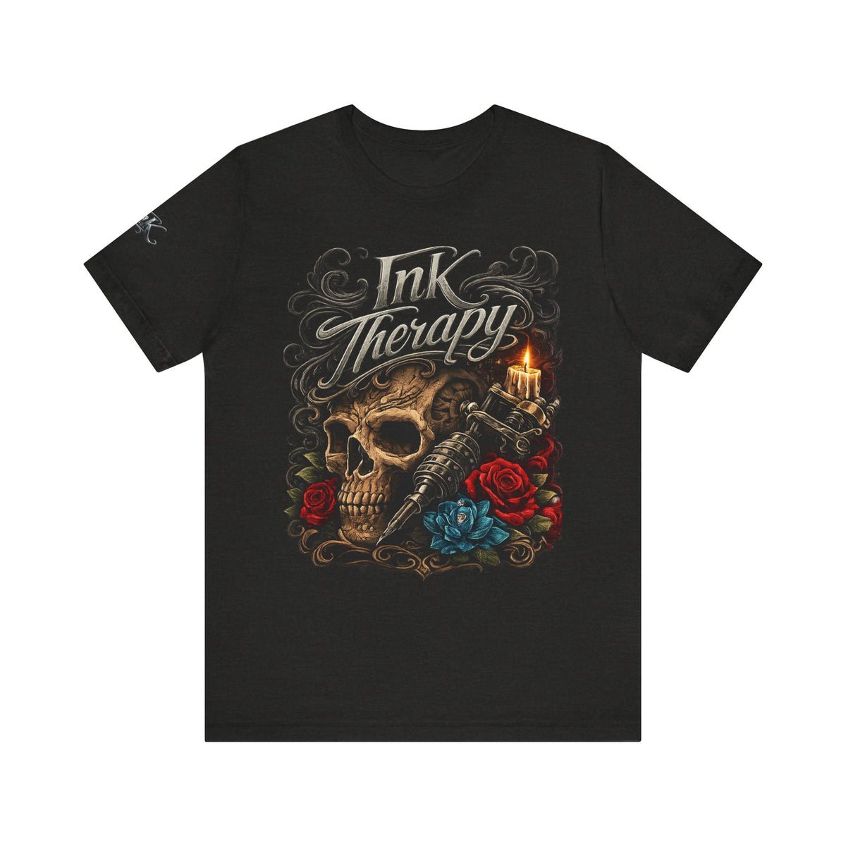 Ink Therapy Tattoo Shirt Skull Graphic Tee Gothic Streetwear Tattoo Artist Shirt Alternative Fashion Unisex Tattoo Lover T Shirt