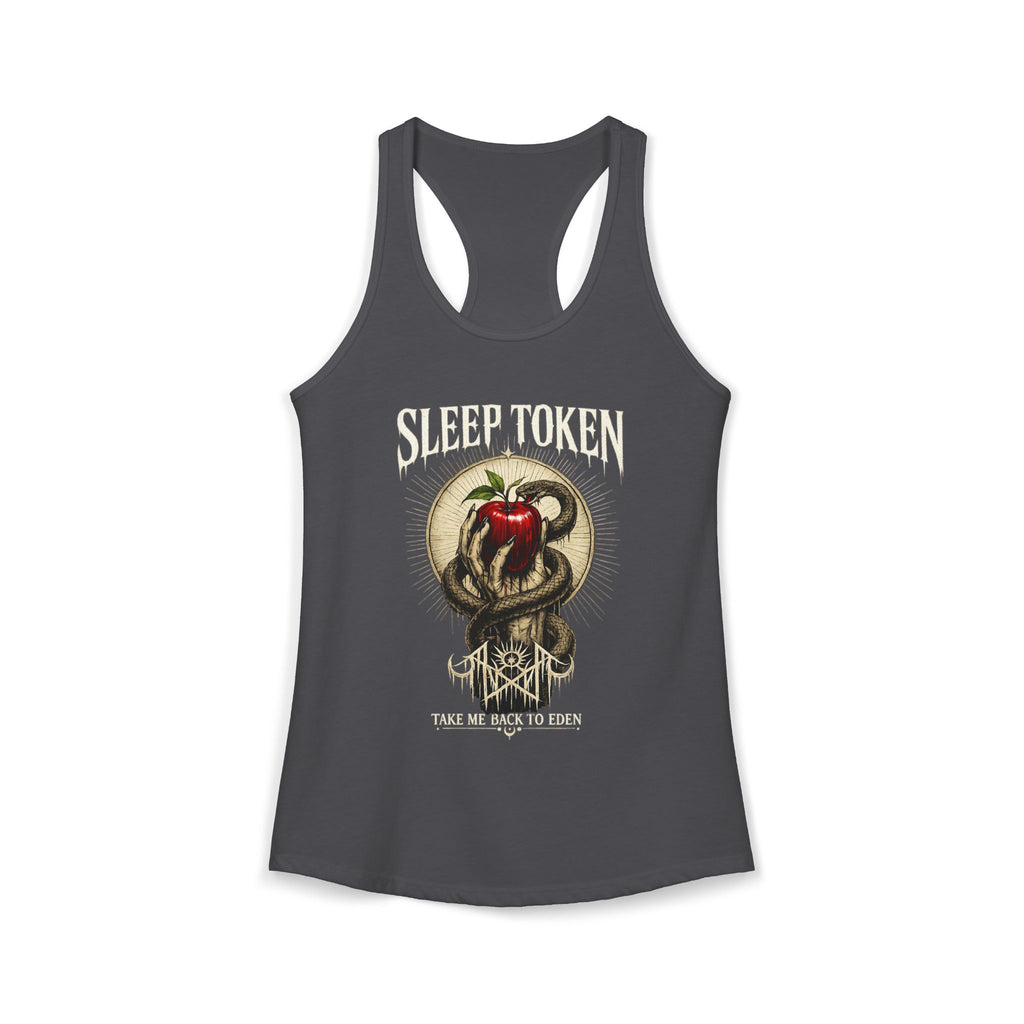 Sleep Token Inspired Womens Racerback Tank Gothic Snake Apple Graphic Shirt Alternative Concert Outfit Take Me Back To Eden Top