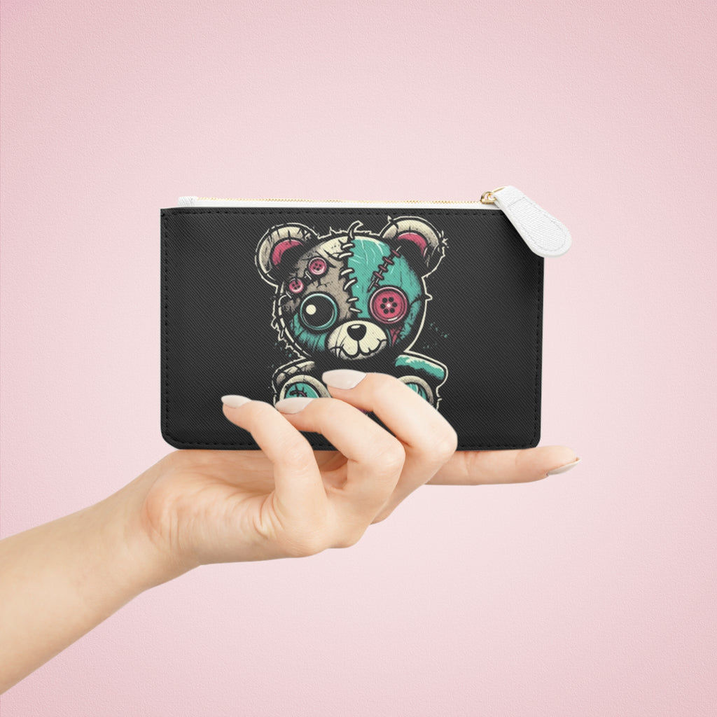 Cute Creepy Teddy Bear Clutch Bag Gothic Aesthetic Coin Purse Horror Cute Wallet Alternative Fashion Gift